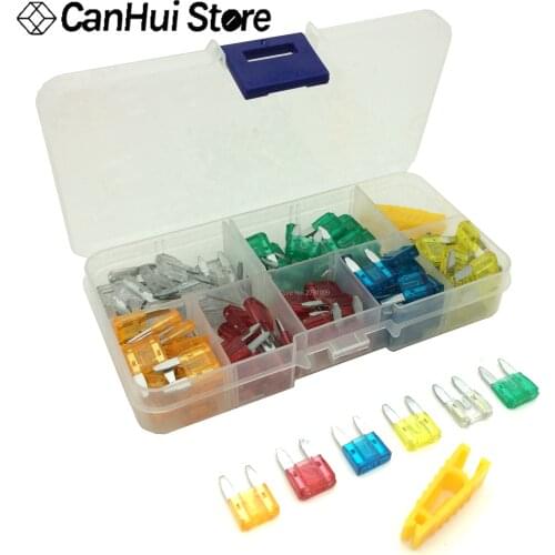 120pcs/lot Car Truck Small Size MINI Blade Fuses 5A 10A 15A 20A 25A 30A AMP Plastic Box Assortment with Clip