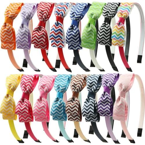 16pcs/set Girls Hair Bow Hairbands Striped Shock Lightning Shape Hairbow Double Layers 3.5 Inch Hairbows Children Headwear