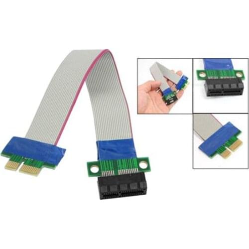2pcs PCI Expres X1 PCI E Riser Card Extender Extension Ribbon Flex Relocate Cable