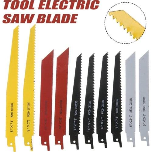 4 Types Wood Metal Power Cutting Saber Saw 10pcs Universal Reciprocating Saw Blades Fine Cut Tool Parts