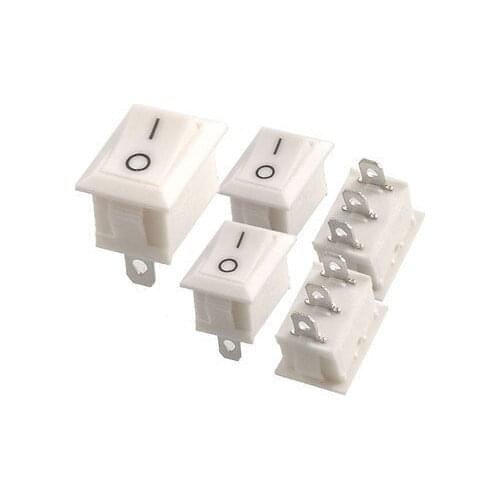 Free shipping!Free shipping !5 x AC 6A/250V 10A/125V 3 Pin SPDT White Button On/On Boat Rocker Switch