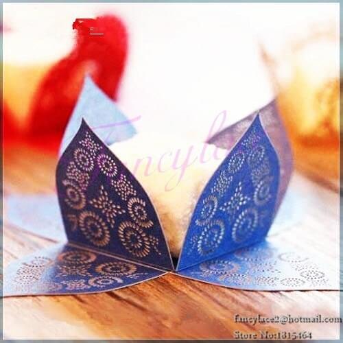 60pcs Laser Hollow Out Loops Chocolate Mini Cupcake Wrappers Packing Cupcake Liners for Birthday Party Decorations Supplies