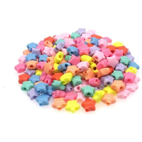 SHINE 100pcs/lot 11mm Big Hole Star Shape Smiling Acrylic Beads Scrapbook Sewing Buttons DIY Material Findings BD0014