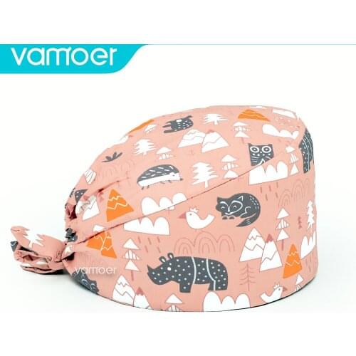 Dental scrub cap NEW Adjustable Absorb Sweat Work Hat Printed Hat Beautician Working Cap Unisex operating room hat printing Hats