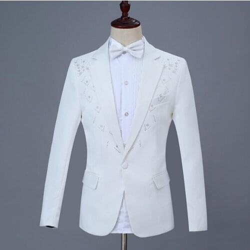 Sequin blazer men formal dress latest coat pant designs marriage suit men masculino trouser wedding suits for mens white singer
