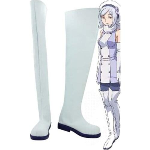 Gundam Build Fighters Aila Jyrkiainen White Cosplay Boots Shoes Anime Party Cosplay Boots Custom Made for Adult Women Shoes