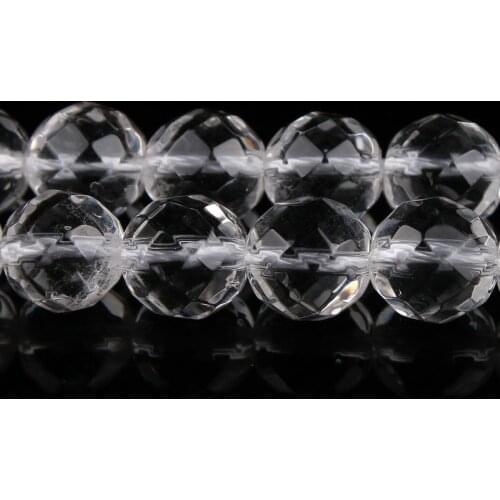 4-14mm Round faceted White Rock Quartz Beads Natural Clear Crystal Beads For Jewelry Making beads 15'' DIY Beads Trinket