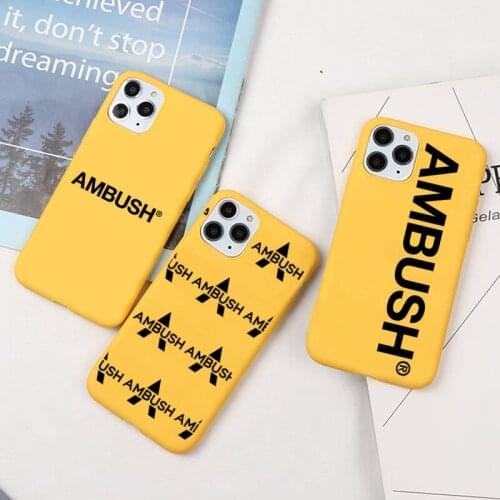 HOTCASHOP Japan trend brand ambush Phone Case for iPhone 12 mini 11 Pro Max X XR XS 8 7 6s Plus Candy yellow Silicone Cases
