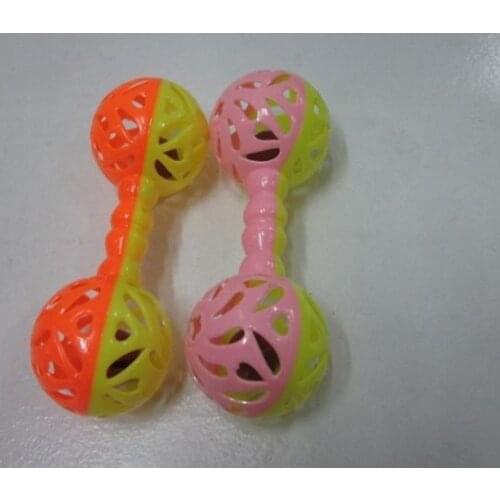 Baby Hand Bell Toy Zero 0 Three 3 Months Six 6 Months Plastic Color Double Barbell Sell Like Hot Cakes 2021