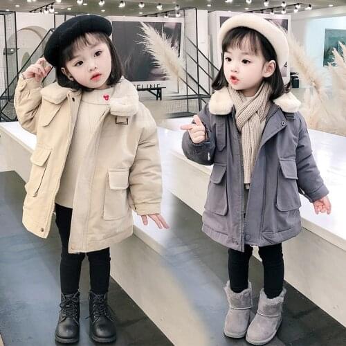 Kids Baby Winter Coats Boys Girls Thick Warm Plush Parka New Korean Style Velvet Jackets Fashion Children Outerwear