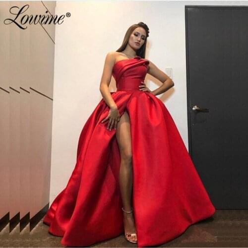 Long Prom Dresses Satin Formal Dress Evening Gown 2020 Strapless Party Dress Robe De Soiree Dresses Women Night Party Gowns