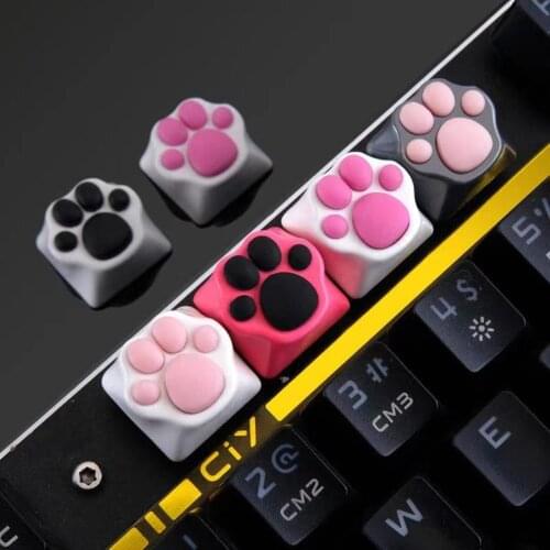 Mechanical Keyboard Keycap Soft Feel Silicone Kitty Paw Artisan Cute Cat Paws Pad KeyCaps For Cherry Gateron Mx Switches