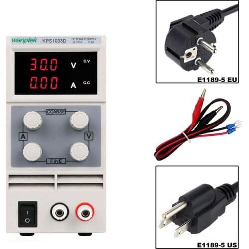 KPS1003D Mini LED Digital Adjustable DC Power Supply ,0~100V 0~3A ,110V-220V, Switching Power Supply 0.1V/0.01A