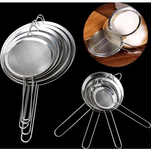 Kitchen Stainless Steel Multi-Size Flour Tea Strainer Mesh Colander Sieve Filter Sifter Wholesale