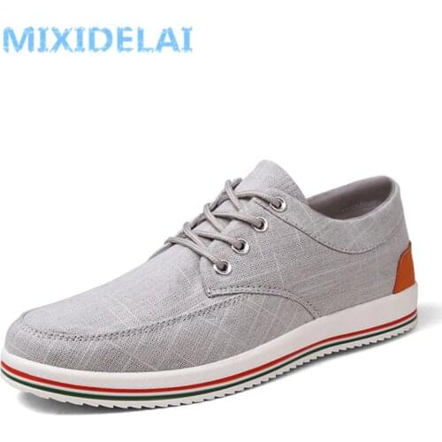 MIXIDELAI Big Size Breathable Mens Shoes Sales Lace Up Canvas Shoes Luxury Brand Men Shoe Designer China Cheap Shoes