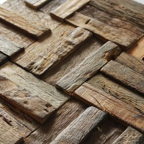 Ancient ship wood tile mosaic pattern, rustic style wall decor home improvement fireplace mosaic tiles bar wall decor