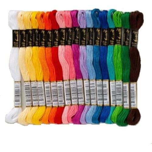 Muline 18 Different Color No:8 Embroidery Thread Set