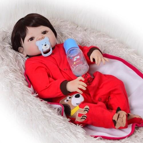 NPK 23" Full Body Silicone Reborn Baby boy reborn doll toys bathe Play House dolls baby toddler reborn bonecas kids gift doll