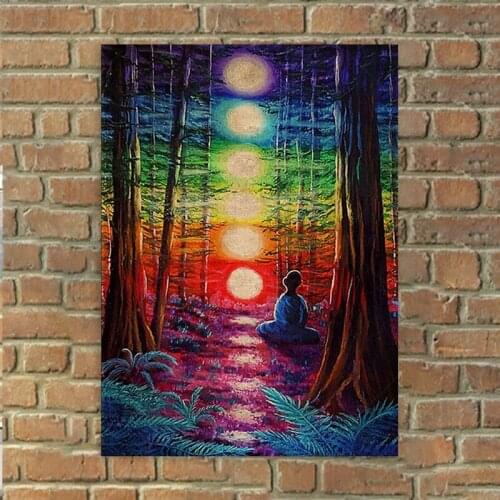 Chakra Art Poster, Chakra Meditation Art, Yoga Studio Decor, The Seven Chakras Print, Yoga Lover Gift, Chakra Wall Art, Yoga Art