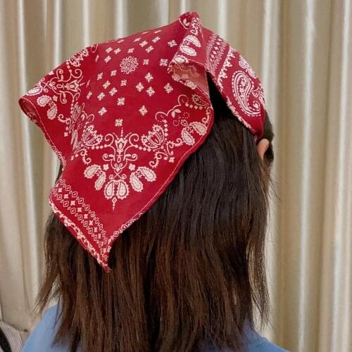 2021 New Floral Print Scrunchies Hair Scarf Elastic Hair Band Cute Headwrap Headbands Women Triangle Bandanas Hair Accessories