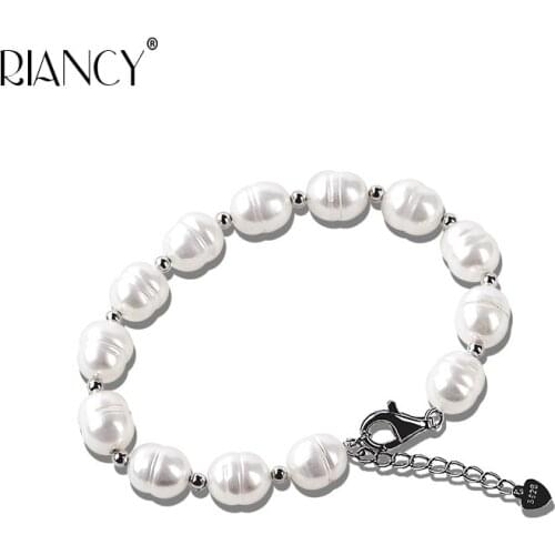 Clearance wholesale Fashion rice shape Natural freshwater Multicolor pearl bracelet send girlfriend to send mother