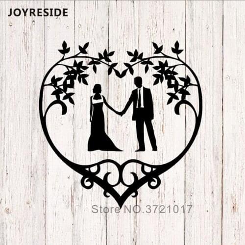 Wedding Decoration Stickers Bride Groom Couples Wall Decals Floor Decor Vinyl Sticker Removable Heart Pattern Wedding Mural M478