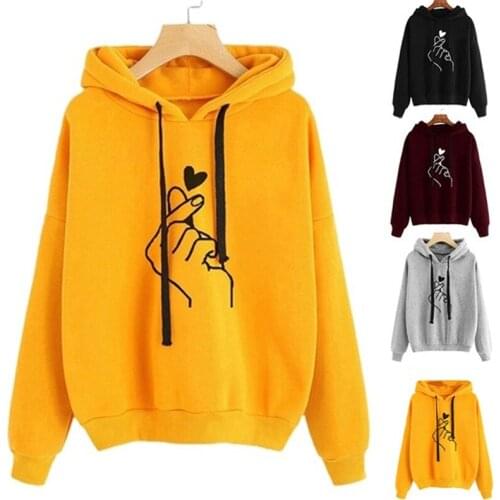 Hoodies Women 2021 Female Long Sleeve Print Hooded Sweatshirt Hoodie Tracksuit Sweat Coat Casual Sportswear S-3XL Hooded
