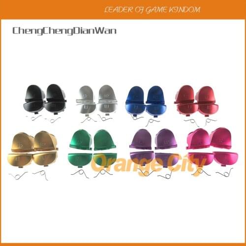 1set colorful Aluminum Alloy Metal L1 R1 L2 R2 Trigger Buttons with spring button for PS4 jds-001 jds-011 For Sony Playstation 4