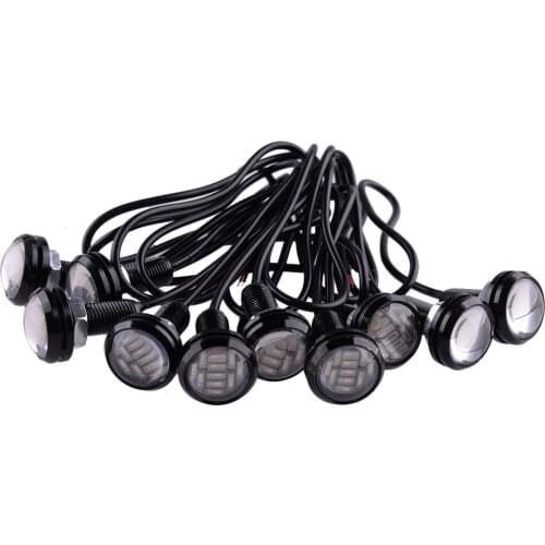 10pcs/set Universal 12SMD 4014 Car 15W 12V Blue LED Eagle Eye Light DRL Daytime Reverse Backup Parking Rock Lamp