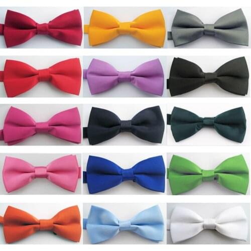 100pcs of Solid Color Tuxedo Classic Bowtie Butterflys Fashion Neckwear Adjustable Unisex Mens adult Bow Tie Polyester Pre-Tied