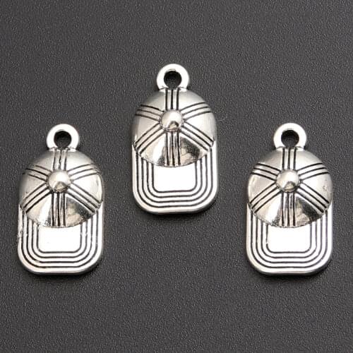 40pcs Trendy Alloy Hat BaseBall Cap 3D Charms Hat Pendant For DIY Jewelry Making Necklace Accessories A2345