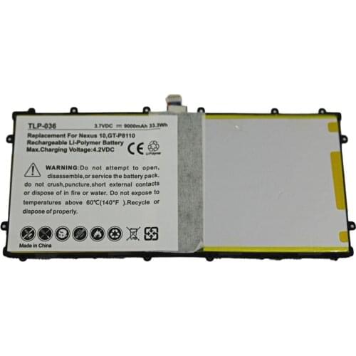 5pcs/lot 9000mAh Tablet Battery for Samsung Google Nexus 10 GT-P8110 HA32ARB SP3496A8H P8110 batteries