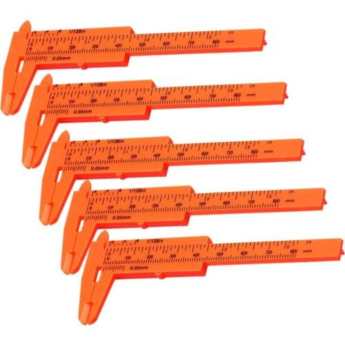 5pcs Plastic Ruler Sliding 80mm Vernier Calipers Gauge For Jewelry Measure