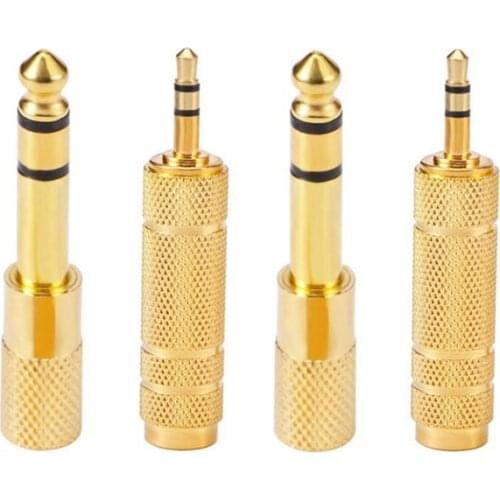 Headphone Adapter 6.35 mm (1/ 4 Inch) Male to 3.5 mm Female Stereo Adapter Plus 3.5 mm Stereo Male to 6.35 mm (1/ 4 Inch) Stereo