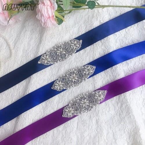 Noble Bridal Wedding Belt Rhinestone Crystal Bridesmaid Belts Wedding Dresses Sash Accessories Party Dress Belts For Women