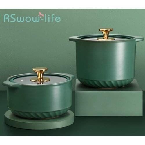 Household Ceramic Soup Pot Gas Stove Dedicated Stone Pot High Temperature Resistant Soup Pot Ceramic Pot For Kitchen