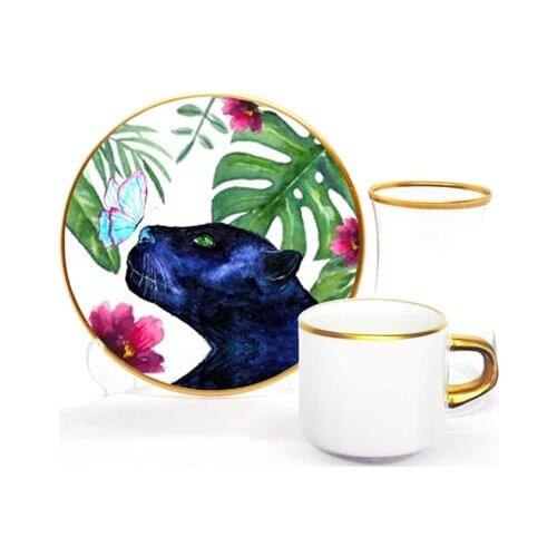 Drop Focus Tea Coffee Set 18 Pieces Panther