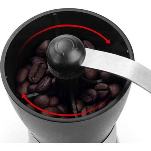 Black Durable Solid Coffee Grinder with Sealed Can Portable Adjustable Manual Grinding Tool Portable Household Manual Machine