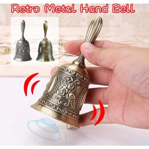 FengShui Loud Call Meditation Hand Bell Lucky Dinner Prayer Alarm Portable Desktop Tea Tibetan Buddhist Service Handmade Brass