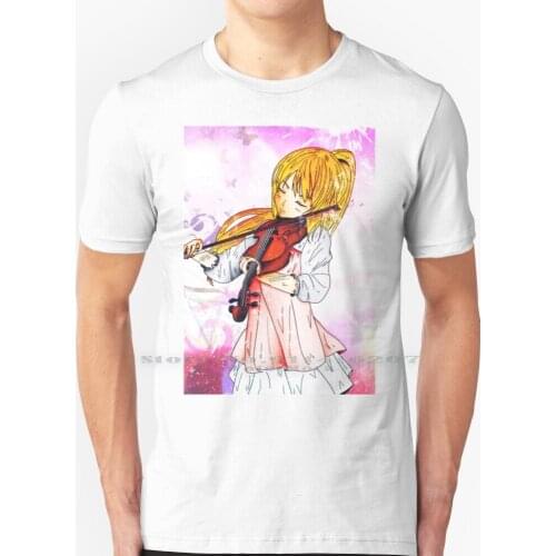 Kaori Chwann With Violin - Shigatsu Wa Kimi No Uso T Shirt 100% Pure Cotton Kaori Miyazono Your Lie In April Shigatsu Wa Kimi No