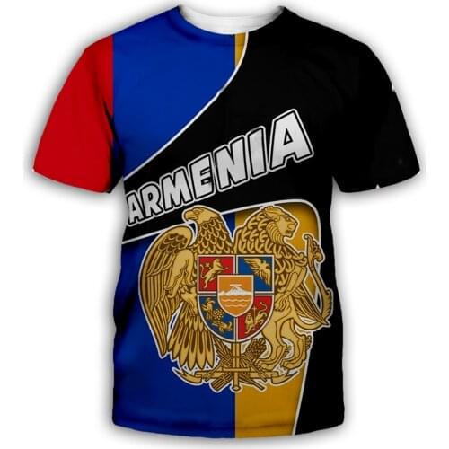 Armenia Lion Eagle Skull Country Map Flag 3D Fashion All Over Printed Round Neck T-Shirt Men Women Harajuku Casual Tee