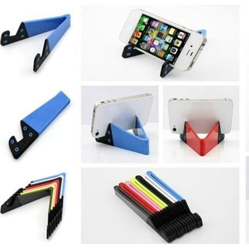 HOT! Universal Adjustable Foldable V Shape Phone Stand Holder For Mobile Phones Mini Folding Bracket For Iphone Xiaomi Huawei