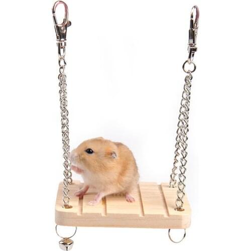 Hamster Toys Small Animals Hamster Chinchilla Toys Wooden Swing Hanging Bed Parrot Rest Mat Pet Hanging Pet Toys Accessories