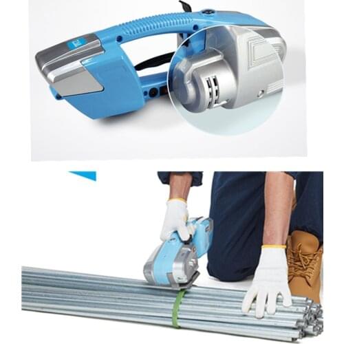 Lowest Facotry Price Battery strapping tools, hand held PP PET strapping machine, plastic belt packaging width 13-16mm