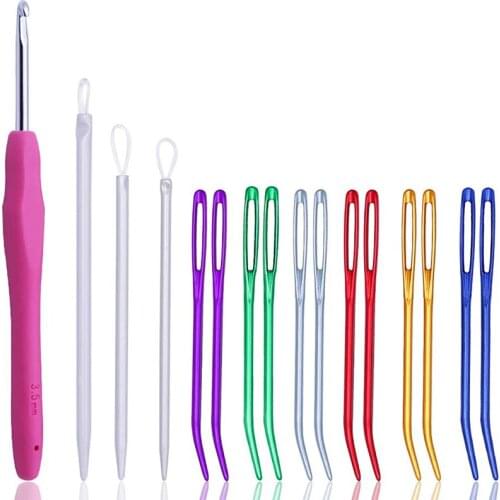 LMDZ Bent Needle Big Eye Yarn Knitting Needle Weaving Knitting Needle Tapestry Needle Set Wool Needles for Knitting Crochet