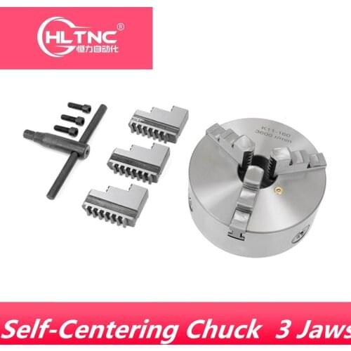 K11- 80/100/125/160/200/250 Self-Centering Chuck 3 Jaws Hardened Steel for CNC Lathe Drilling Milling Machine