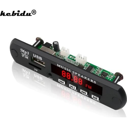 Kebidu High Quality MP3 WMA WAV Decoder Board 5V 12V Wireless Audio Module USB TF FM Radio For Car accessories No Bluetooth