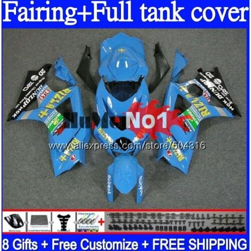 +Tank Kit For SUZUKI GSX-R1000 GSXR 1000 1000CC CC 69MC.30 RIZLA blue GSXR-1000 GSX R1000 GSXR1000 K7 07 08 2007 2008 Fairing