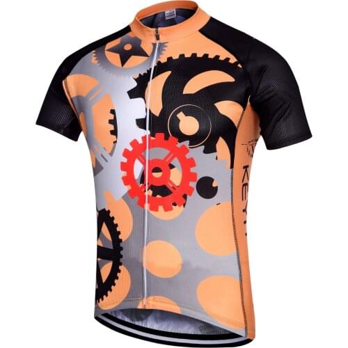 KEYIYUAN Mens Cycling Jersey Tops Summer Men Breathable Bicycle Wear Cycle Shirt Mountain Bike Biking Clothes Camisa MTB
