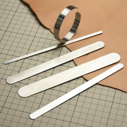 5Pcs Bracelet Making Materials Set Stainless Steel Inner Core 5-20mm Genuine Cow Leather Sewing Waxed Thread Wristband DIY